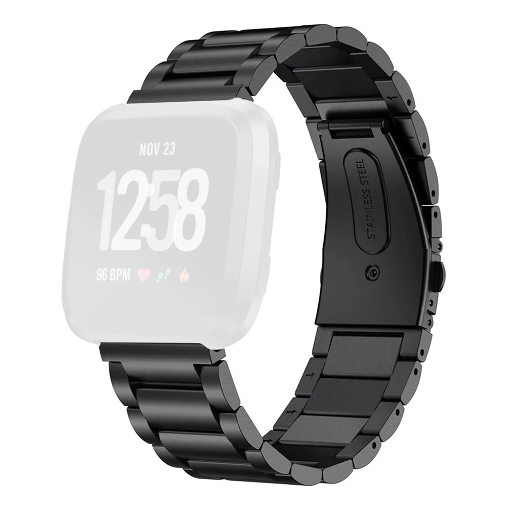 Роскошный ремешок из нержавеющей стали ремешок Браслет замена для Fitbit Versa 2