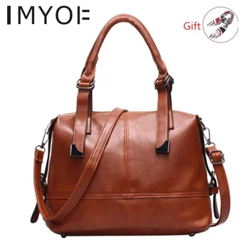 

Soft PU Leather Women Bags New Large-capacity Single Shoulder Messenger Bag Boston Ladies Hand Bags for Women 2019