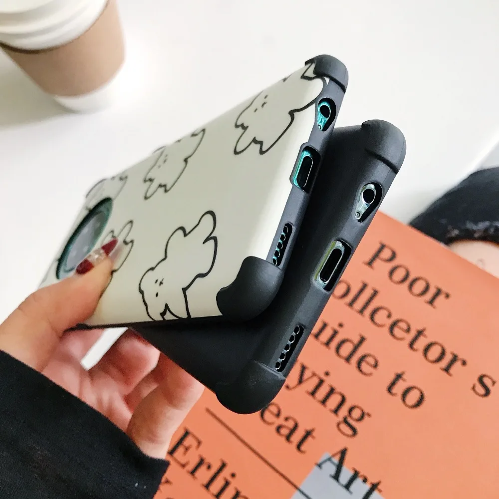 Чехол-держатель Cattern с милым медведем для iPhone 11 Pro Max, прозрачный мягкий силиконовый чехол для iPhone X, XR, XS, MAX, 7, 8 Plus, чехол для телефона