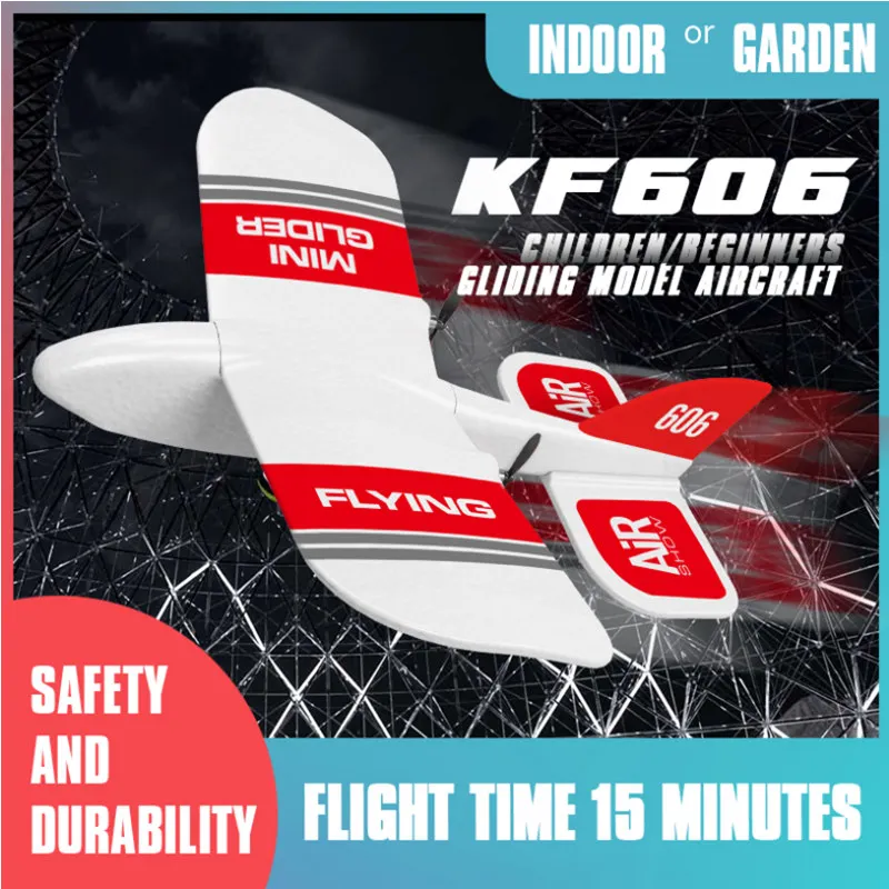 

KF606 2.4G RC Glider Airplane Hand Throwing Foam Drone Fixed Wing Remote Control Wingspan Dron Model Outdoor Plane Toys for Boys