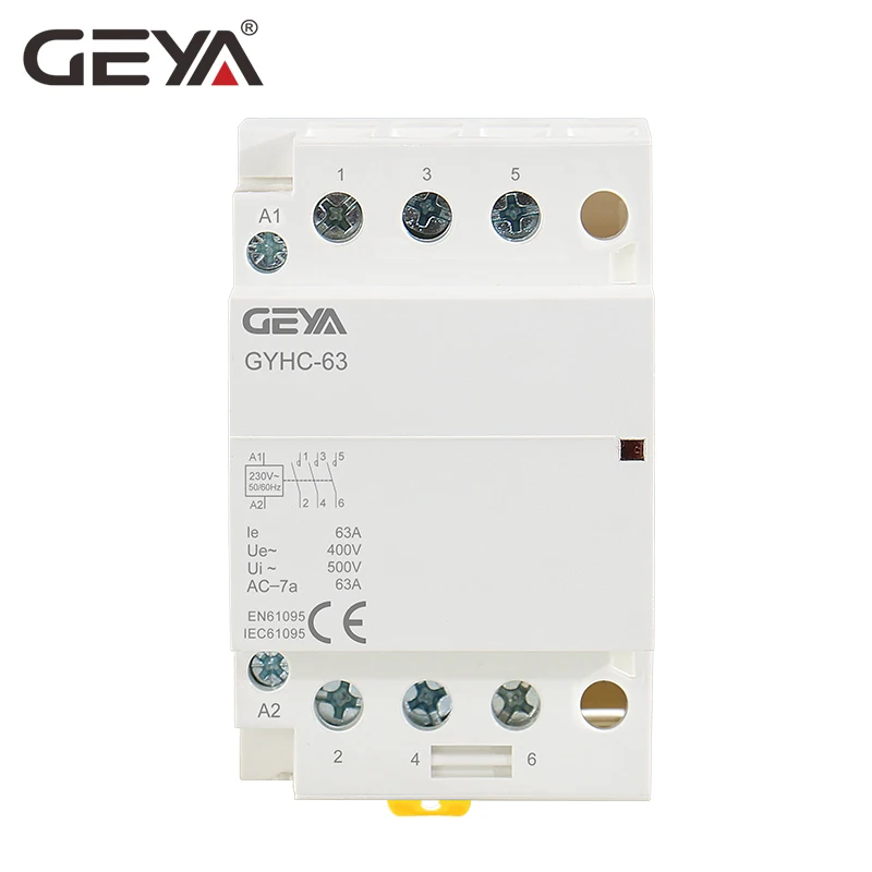 GEYA GYHC 3 фазы переменного тока контактор 220 В 3 P 40A 63A 3NO din-рейку AC контактор для дома модульный переключатель