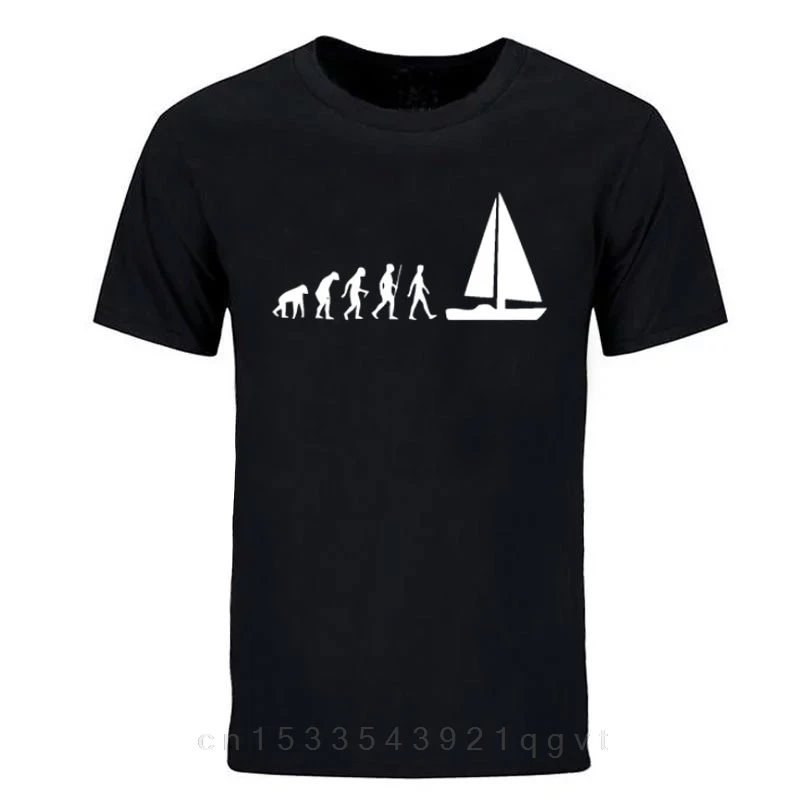 2020 Fashion Sail Boat T-shirt Men Summer Style Cotton Short Sleeve T Shirt Funny Tee Mans Tops Clothing | Мужская одежда