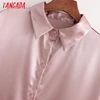 Tangada 2022 Fashion Women Solid Satin Shirt Dress New Arrival Long Sleeve Ladies Midi Dress Vestidos 1D75 ► Photo 2/6