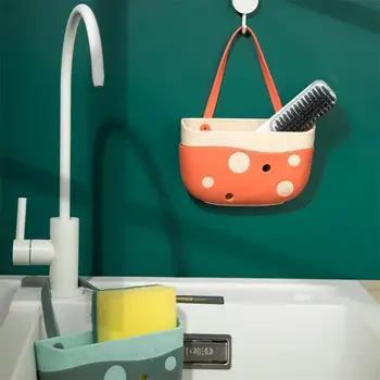 

Sink Shelf Soap Sponge Rack Kitchen Soap Sponge Drain Rack Hanging Dish Cloth Sponge Adjustable Drain Basket Bag Bath Storage
