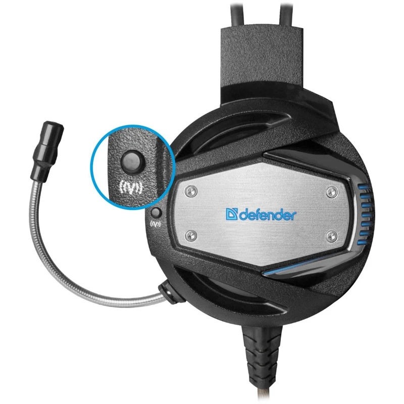 Headset Defender Warhead G 500 black brown wired stereo 20 20000 Hz 32 Ohms 115 dB 20 16000 Hz 54 dB USB 2x mini jack 50 mm black brown