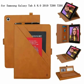 

PU Leather Card Flip Fundas Tablet Case for Samsung Galaxy TabA TabA8 Tab A 8.0 2019 T290 T295 Case Stand Cover Shockproof Shell