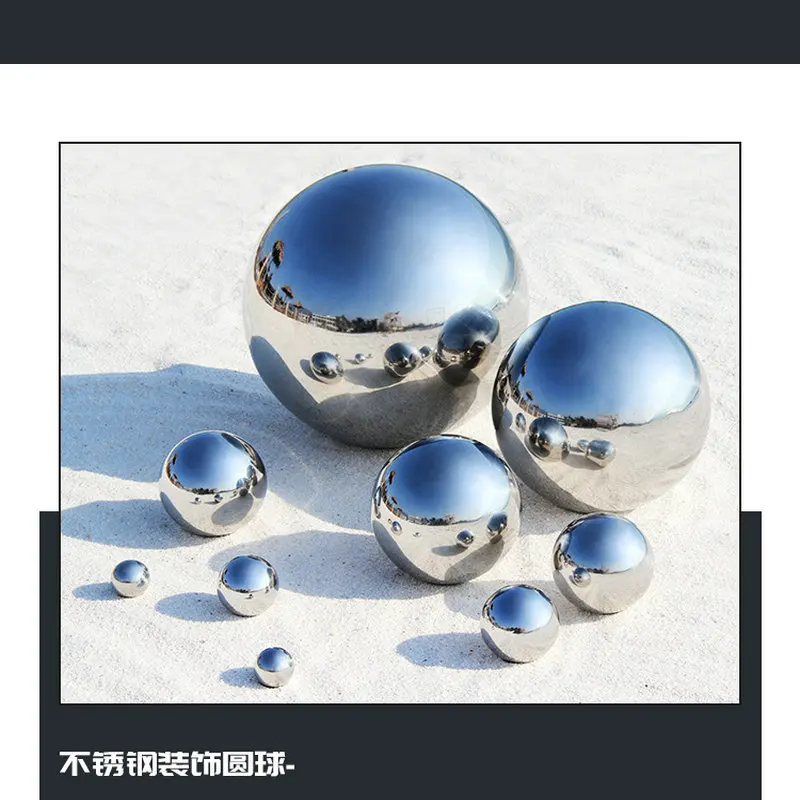 HQ 304 Stainless Steel Mirror High Gloss Glitter Hollow Sphere Ball for Home Garden Wall Guardrail Window Landscape Decoration