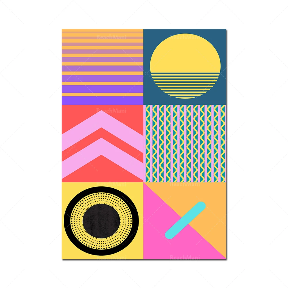 Bauhaus Style Bird Print w Geometric Shapes & Red Yellow Orange Design Animal Wall Art Bauhaus Style Bird Print w Geometric Shapes & Red Yellow Orange Design Animal Wall Art