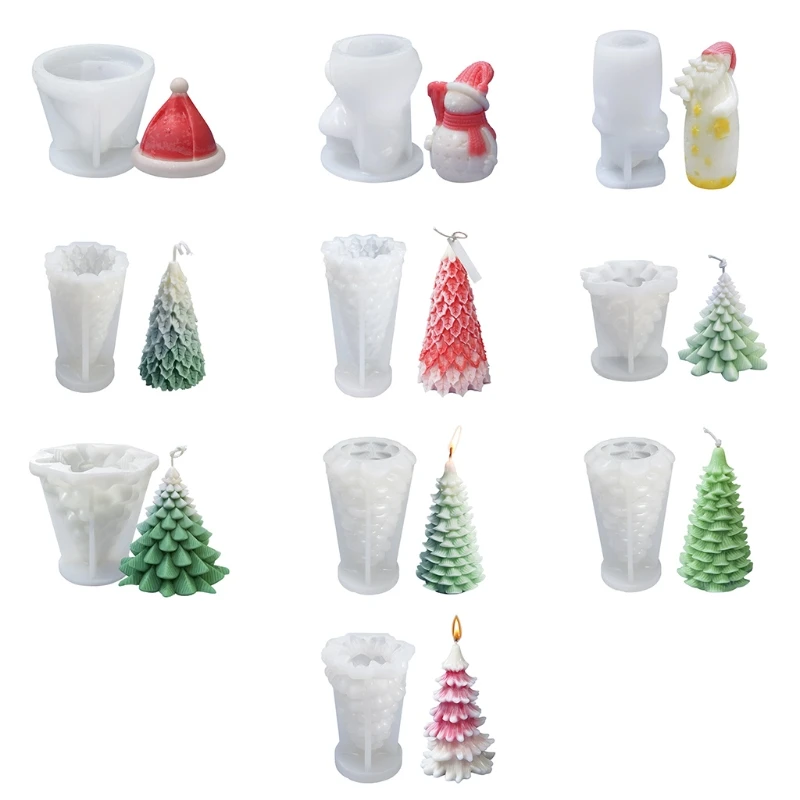 Luoye Christmas Tree Silicone Mold Epoxy Resin DIY Decoration Making Soap Candle K3ND