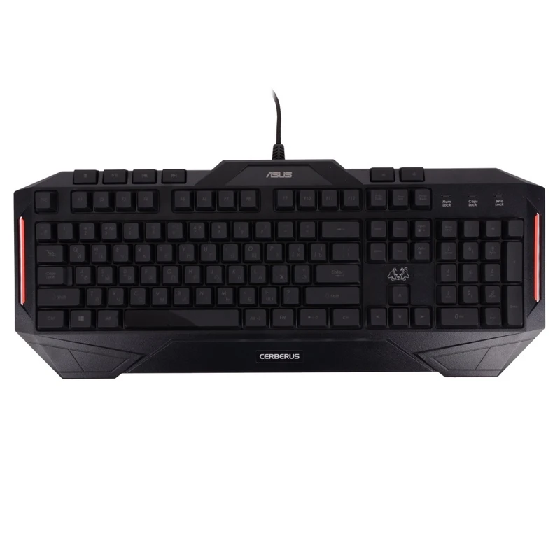 Клавиатура ASUS Cerberus Black 90YH00R1-B2RA00 проводная, мембранная, подсветка клавиш, USB, защита от брызг, цвет: черный