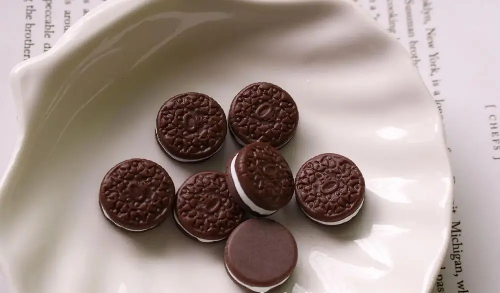 3 шт. слайм Подвески Печенье Oreo клейкие аксессуары бусины делая поставки с мешочком для рукоделия скрапбуки - Цвет: 3PCS A