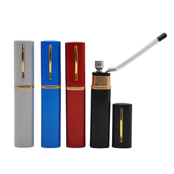 

HORNET Pen Shape Metal Smoking Pipe Mini Bottle Smoking Water Pipe With Metal Tube And Rubber Mouthtips Hookah Shisha Accessory