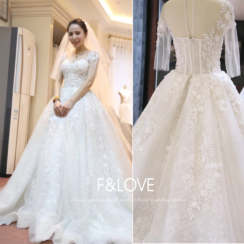 Роскошное бальное платье с аппликацией, реальное изображение, Vestido De Noiva,, сексуальное винтажное кружевное бальное платье с коротким рукавом, платья для матери невесты