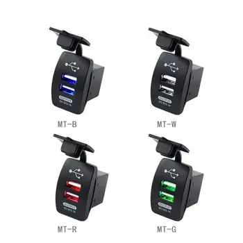 

5V 3.1A Car Cigarette Lighter Charger Dual USB Ports Power Plug Outlet LED Light Sockets With Dustproof Cover Waterproof Charger