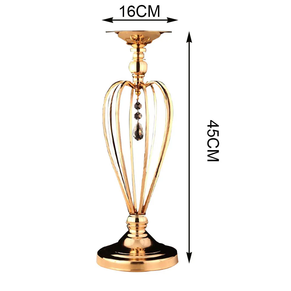 Wedding Decoration Iron Flowers Vases Candle Holders Road Lead Table Centerpiece Metal Stand Candlestick For Party Candelabra