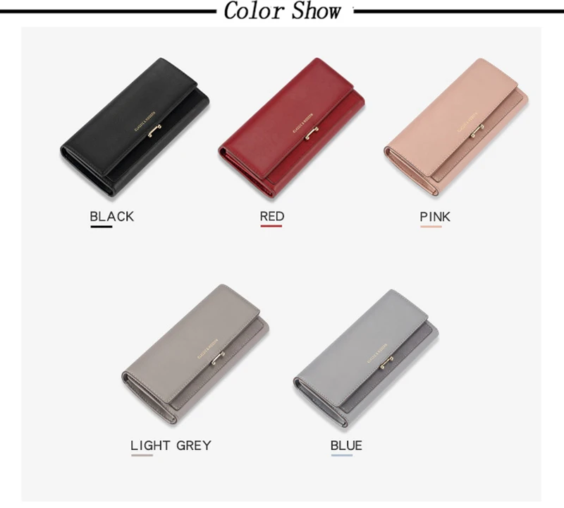 Long Clutch Womens Wallet Card Holder Phone Ladies Wristlet Slim Wallet Female Coin Leather Wallets and Purses for Women Bags