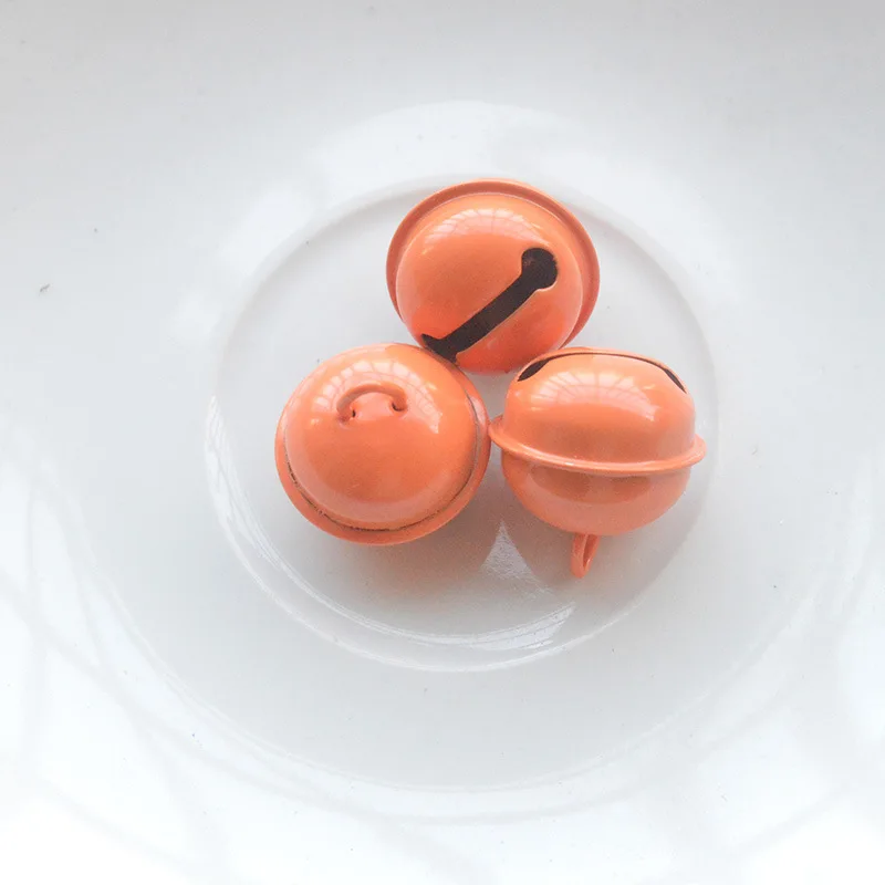 Orange 22 мм цветной металлический колокольчик для домашних животных DIY Подвески брелок аксессуары Рождественское украшение поделки с животными аксессуары ручной работы - Цвет: Orange