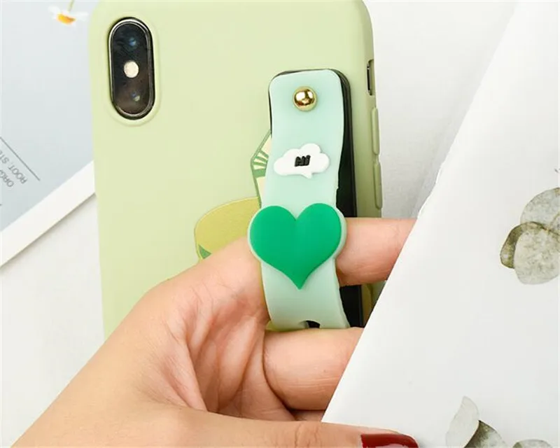 Фрукты Сердце Силиконовый браслет кольцо-держатель для пальца держатель мобильного телефона стенд Push Pull стикер паста ручной ремешок телефон Стенд кронштейн