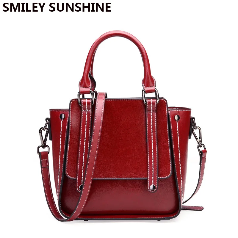 SMILEY SUNSHINE трапециевидная женская сумка из натуральной кожи, известный бренд, модная маленькая сумочка, красная дизайнерская женская сумка через плечо