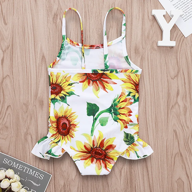 

Cross Border for Hot Selling Sunflower Printed Camisole GIRL'S Swimsuit Wholesale Cute Camisole Flounced KID'S Swimwear