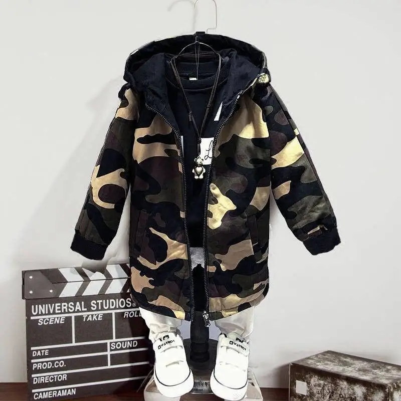 Куртка для мальчиков новинка 2019 брендовые зимние куртки с капюшоном камуфляжные