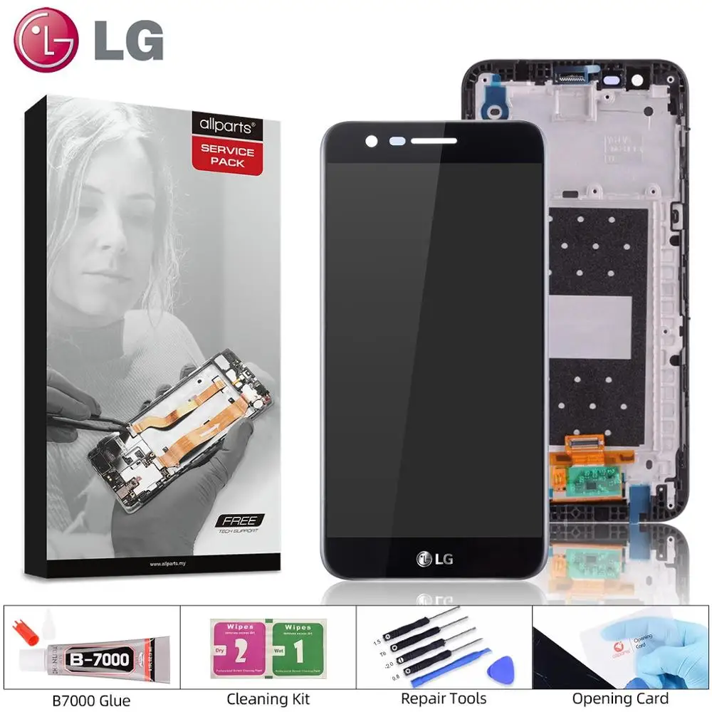 Дисплей для LG K10 LCD K20 Plus M250 M250N M250E в сборе с тачскрином на рамке черный