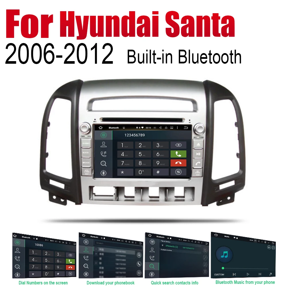 Автомагнитола ZaiXi 2 Din Android DVD для Hyundai Santa Fe 2006 ~ 2012|Мультимедиаплеер авто| |