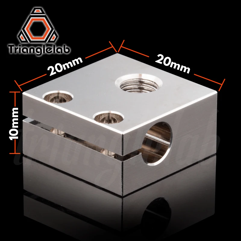 Bloco de Calor de Cobre Trianglelab para Cr10 Hotend Cr10 Hotend Mk8 Bocal Ddb Extrusora Ender3 Cr-10s - Imagem 3