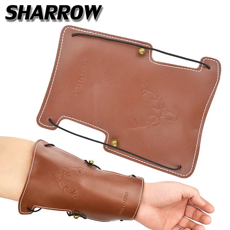 

Leather Arm Guard Archery Left And Right Hand Protection Safe Holder Target Hunting Shooting Recurve Compound Bow Accessroies