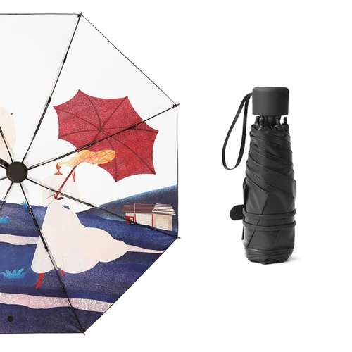 Мини зонт для женщин пять складной маленький портативный солнцезащитный Зонт с защитой от УФ свадебный подарок оптом - Цвет: A