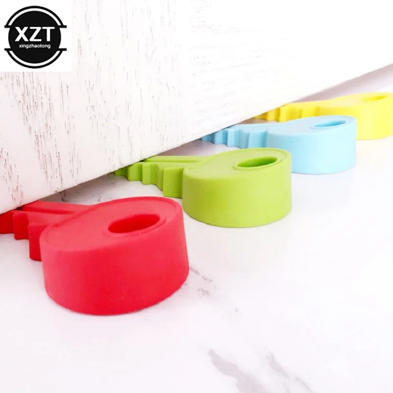Silicone Key Style Door Stopper Keychain Home Decor Kid Portable Finger Safety Protective Door Stop Doorstop Wedge