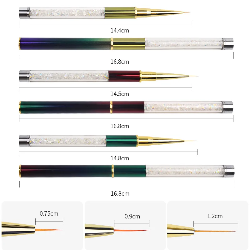 Manicure Implement Electroplated Colorful Rod Bracing Wire Coloured Drawing Line Drawing Pen Phototherapy Nail Feet diao hua bi