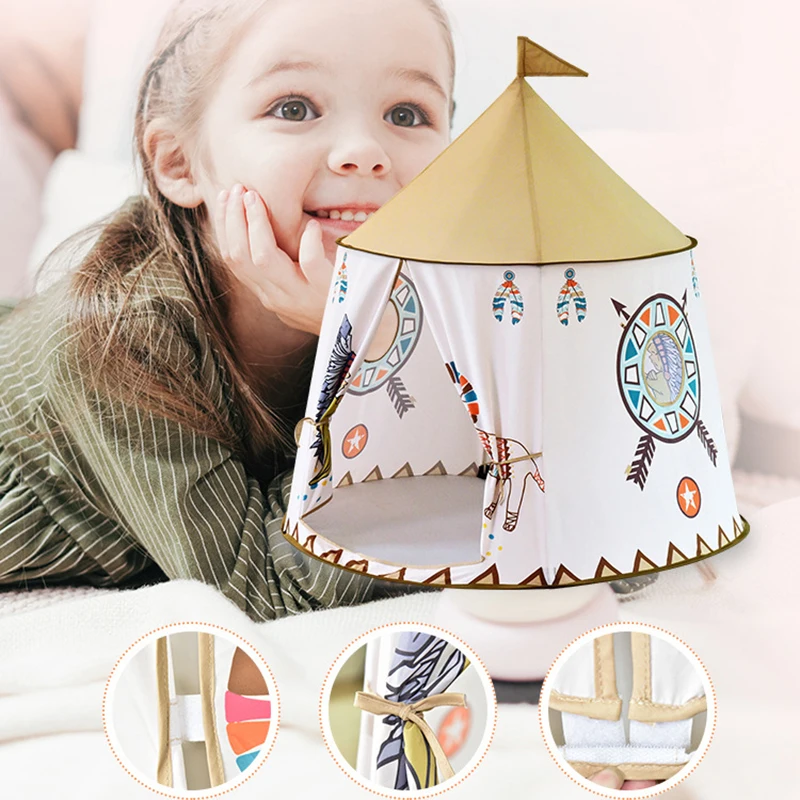 Kid Tent Portable Princess Castle Children Tent Teepee Foldable Play House Toys Tent Birthday Christmas Gift 2