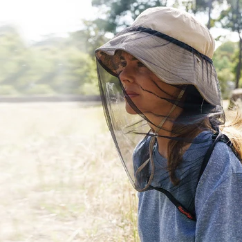 

High Quality​ Mosquito Insect Head Net Fishing Camping Sunscreen Mesh Mask Beekeeping Guard With Elastic Hem