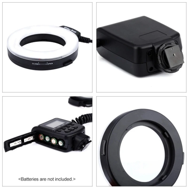 HD-130 макро светодиодный кольцевой флэш-дисплей светодиодный 3000-15000K GN46 управление питанием с 3 диффузорами вспышки 8 переходных колец для Canon