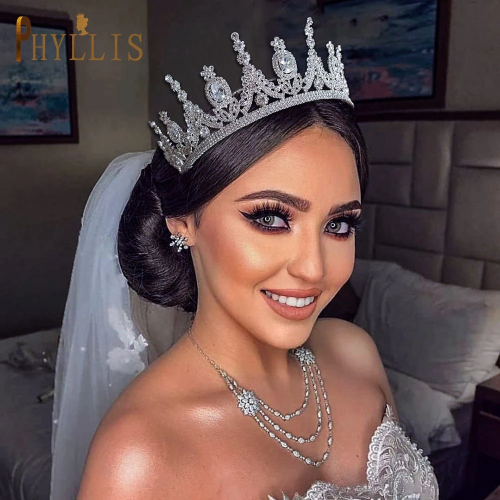 A213 Bridal Tiara Rhinestone Headbands Wedding Crown Princess Queen Diadem Crystal Bride Hair Accessories Fancy Women Headdress