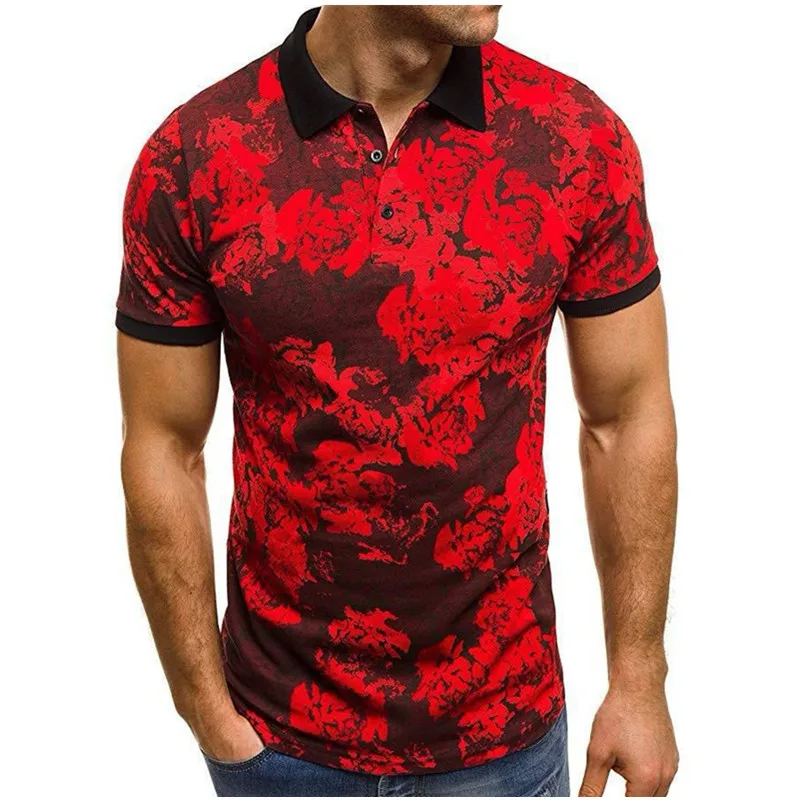 Mens T Shirts Fashion 2019 New Men's Lapel Shirt 3D Printed Short-sleeved T-shirt Men Casual Oversized T Shirt Men Clothes