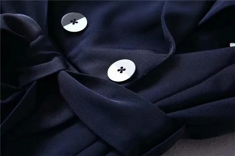 HIGH STREET Новая мода дизайнерский комбинезон женский элегантный с v-образным вырезом темно-синий без рукавов с поясом комбинезон на кнопках комбинезон