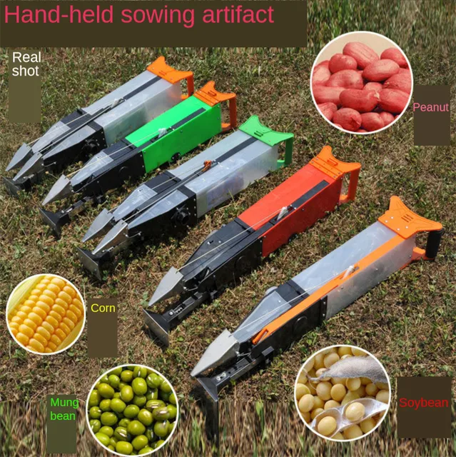 Seeder Kukorica Mogyoró Szójabab Sütőtök Napraforgómag Műtárgy Hordozható Kézi Műtrágya Vetőmag - Image 5