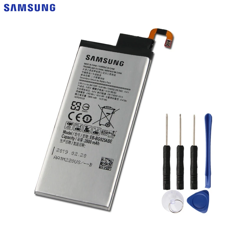 Оригинальная батарея samsung EB-BG925ABA для samsung GALAXY S6 край G9250 SM-G925l G925F G925L G925K G925S G925A G925 S6Edge 2600 мА-ч