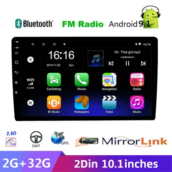 

Android 9.1 2 Din Car Radio 10.1" Car Multimedia Player Universal Auto Stereo Touch screen GPS Bluetooth FM WIFI Mirrorlink