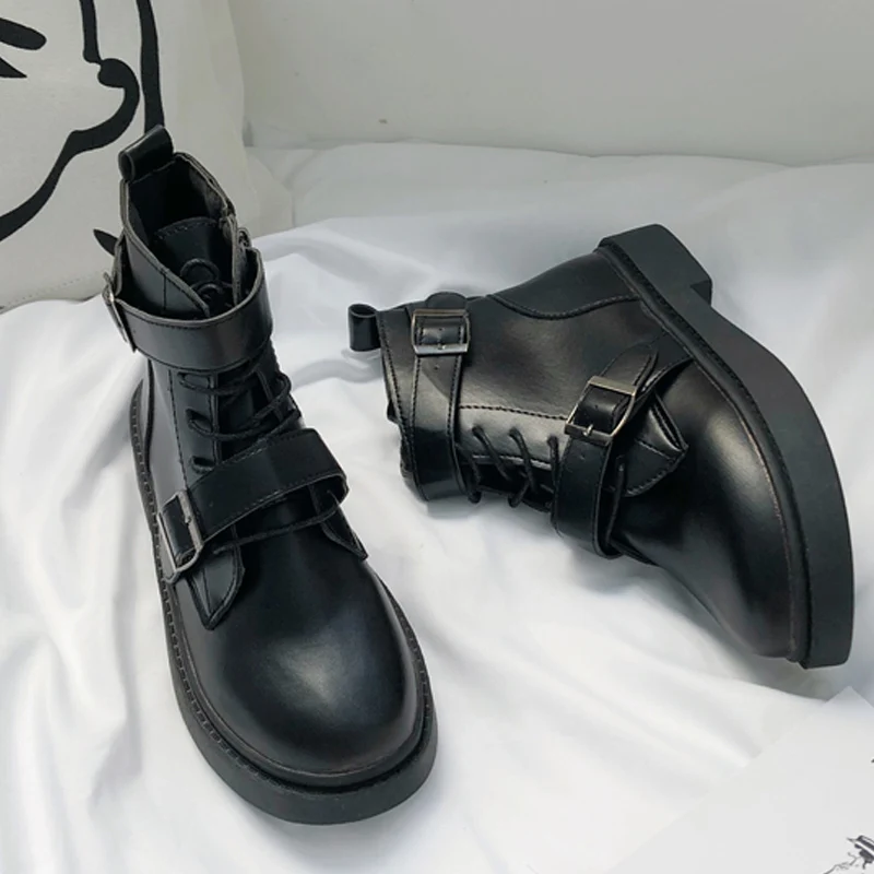 Классические женские ботильоны; Повседневная обувь из искусственной кожи; женские ботинки; ботинки на шнуровке; женская обувь на танкетке; Bota Feminina B22-07