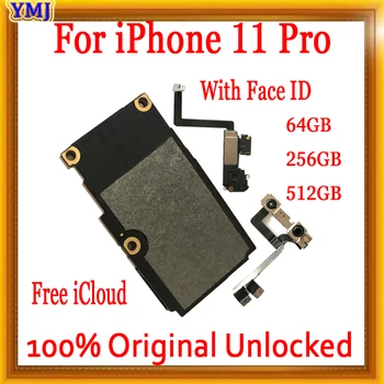 

Full Unlocked Motherboard For iPhone 11 Pro With Face ID,With clean iCloud and IOS System Original Logic Board 64GB 256GB 512GB