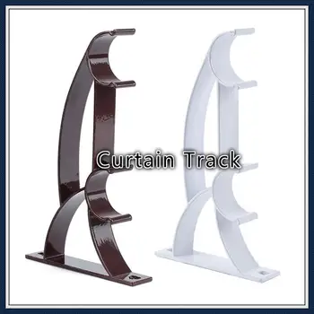 

2pcs Unique Aluminum Alloy Roman Rod Curtain Track Curtain Track Bracket Holder Metal Durable Base Rod Pole Screw Hook Holder