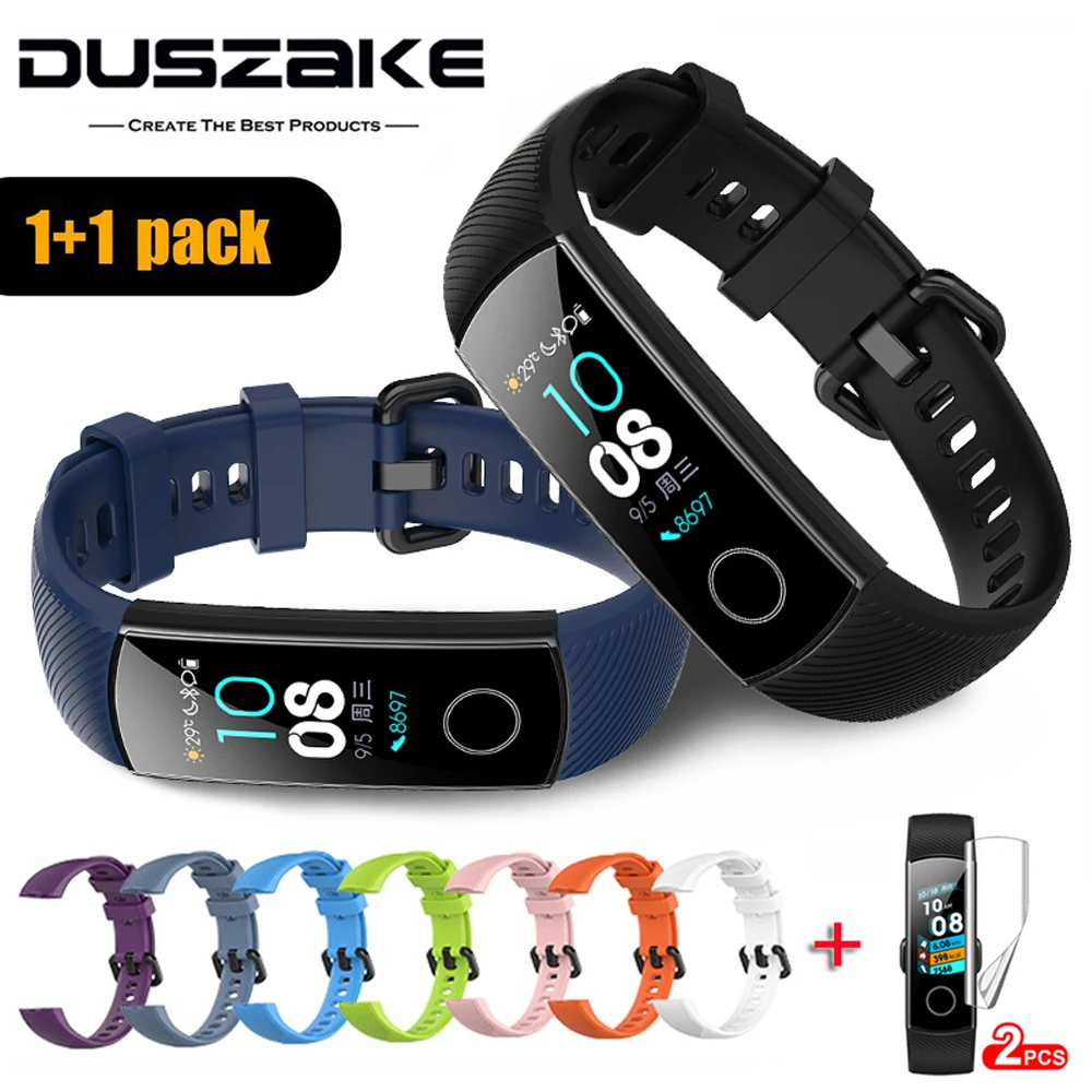Ремешок Duszake для Huawei Honor Band 5 браслет из мягкого силикона 4 ремешок с защитной