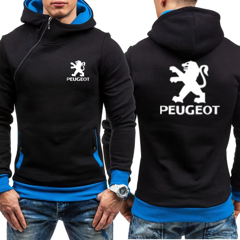 Мужская толстовка с капюшоном на молнии логотипом Peugeot|Толстовки и свитшоты| |