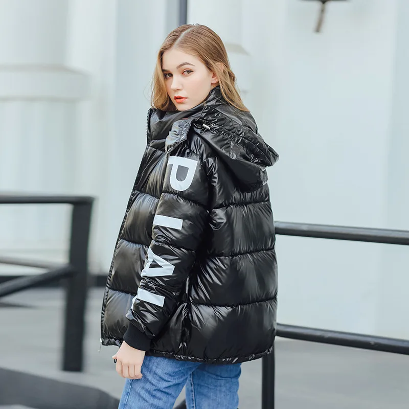 

Off Season Korean-style INS Bright Surface Short down Jacket Cotton-padded Clothes Coat Women's 2019 Winter New Style down Coat
