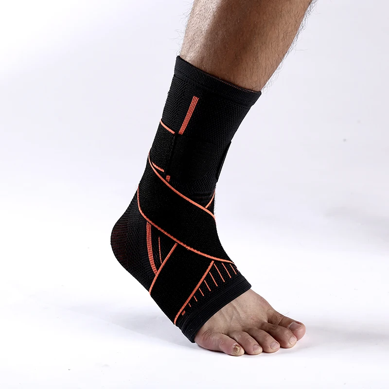 CHAOBA 1PCS Ultralight Sports Elastic Ankle Support 3D Weaving Elastic Nylon Ankle Bandage Support Brace Foot Wrap Protection - Цвет: Черный