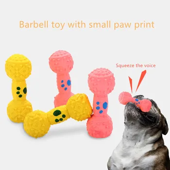 

Puppy Pet Toy Dog Chew Interactive Bones Barbell Molar Teeth Clean Teeth Bite Bones Resistant Emulsion Squeak Toys