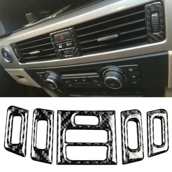 

For BMW 3 Series E90 E92 E93 2005-2012 Air Outlet Trim Vent Decorative 5pcs Car Carbon fiber